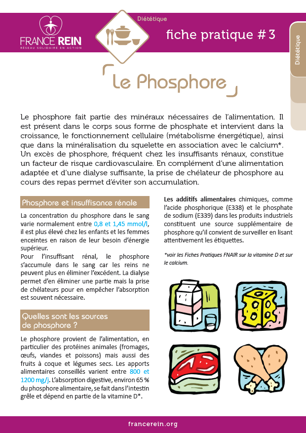 Fiche pratique France Rein #3 - Le Phosphore