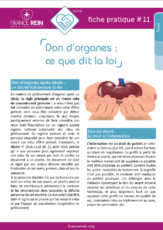 Fiche pratique France Rein #11 - Don d'organes ce que dit la loi