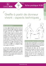 Fiche pratique France Rein #28 - Greffe à partir de donneur vivant - aspects techniques