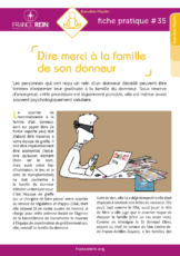 Fiche pratique France Rein #35 - Dire merci à la famille de son donneur