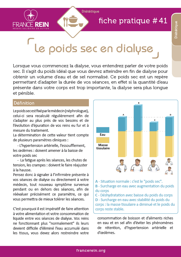 Fiche pratique France Rein #41 - Le poids sec en dialyse