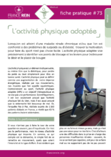 Fiche pratique France Rein #73 - L'activité physique adaptée