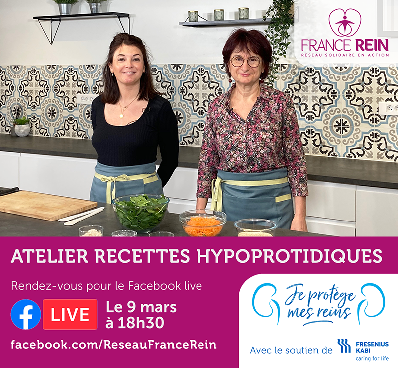 Facebook live atelier recettes hypoprotidiques