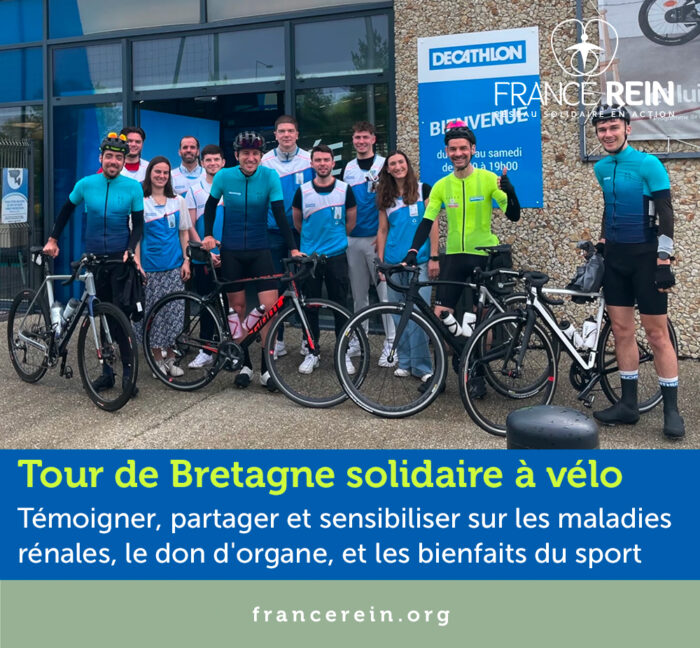 Tour de Bretagne solidaire à vélo - Témoigner, partager et sensibiliser sur les maladies rénales, le don d'organe, et les bienfaits du sport