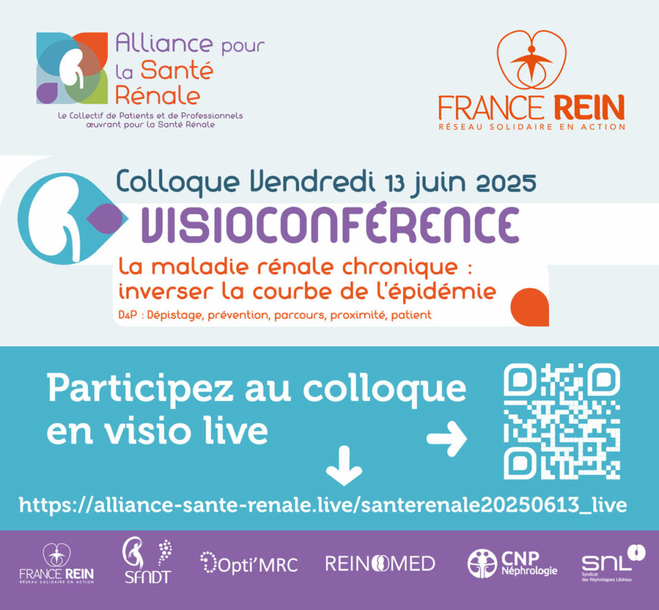 La maladie rénale chronique : Inverser la courbe de l'épidémie. Participez au colloque en visio live.