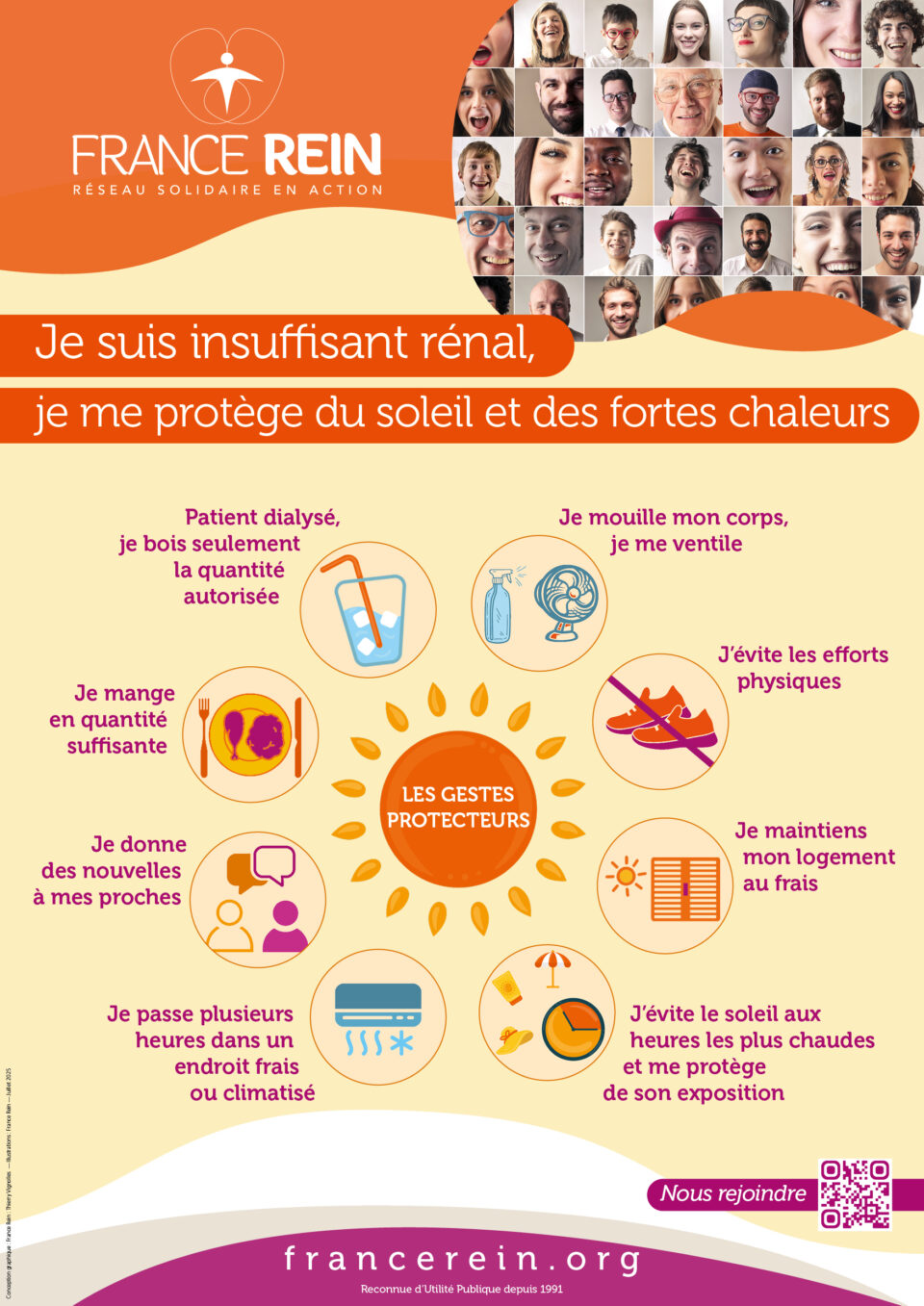 Affiche France Rein 2025 - Recommandations canicule