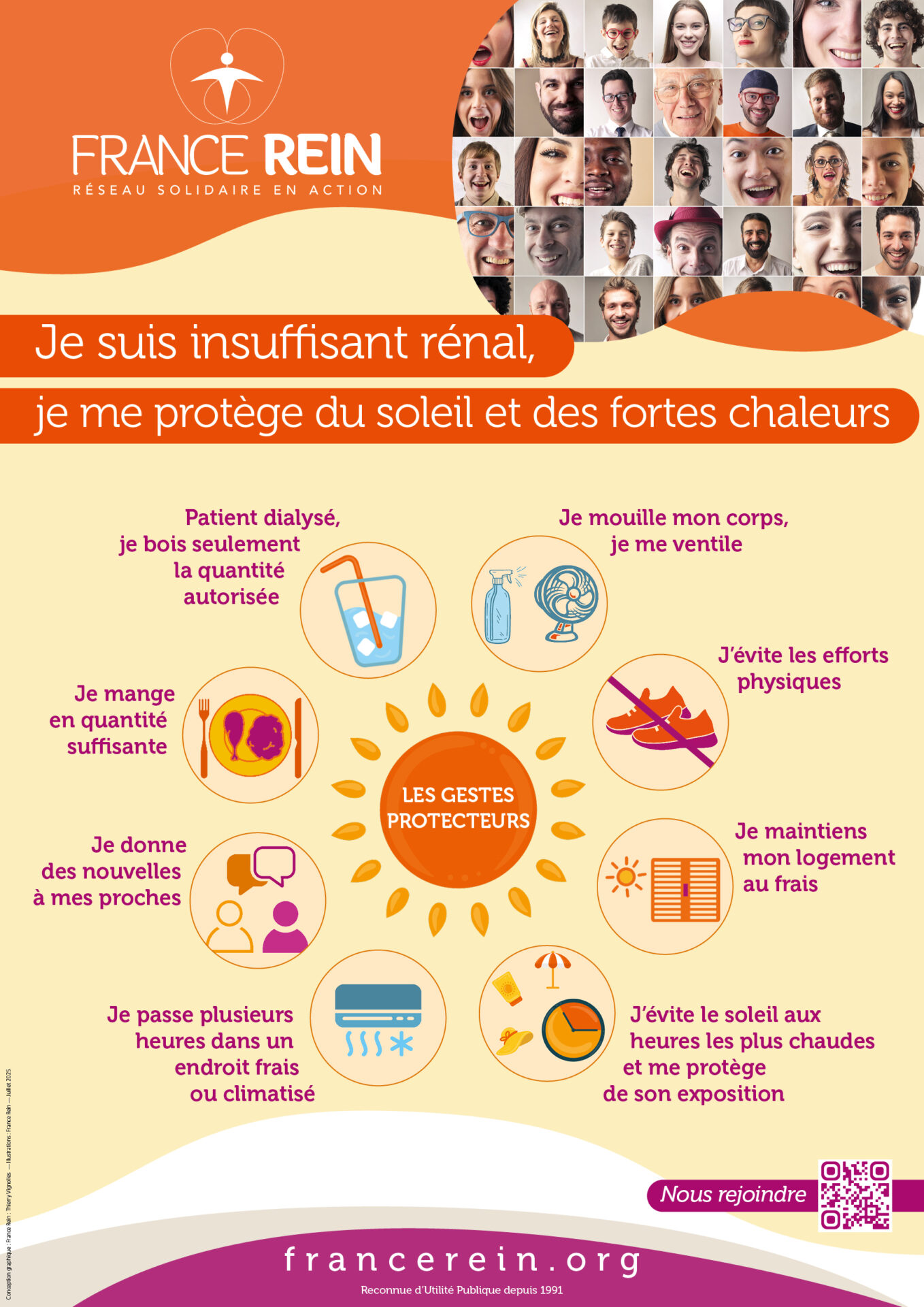 Affiche France Rein 2025 - Recommandations canicule