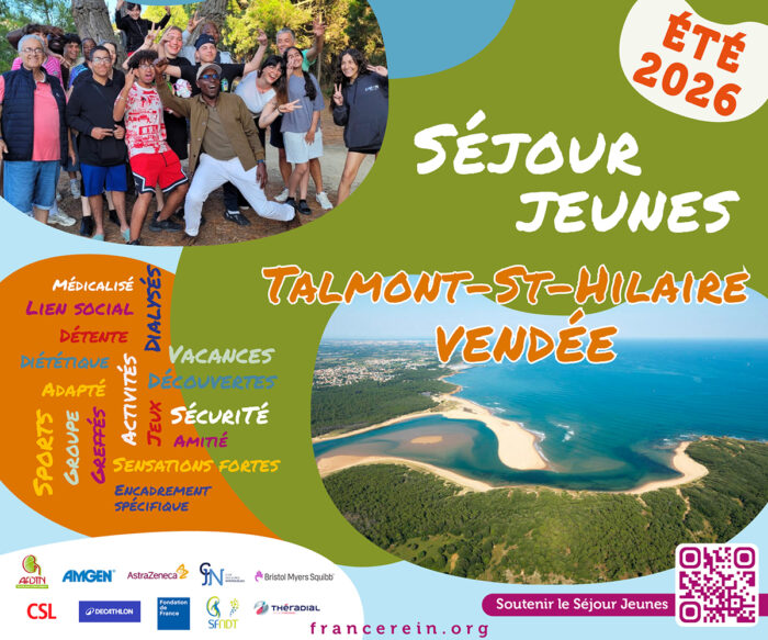 Le Séjour Jeunes 2026 de France Rein à Talmont-Saint-Hilaire, en Vendée